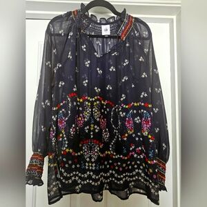 Cabi Women's Black Floral Top | Small